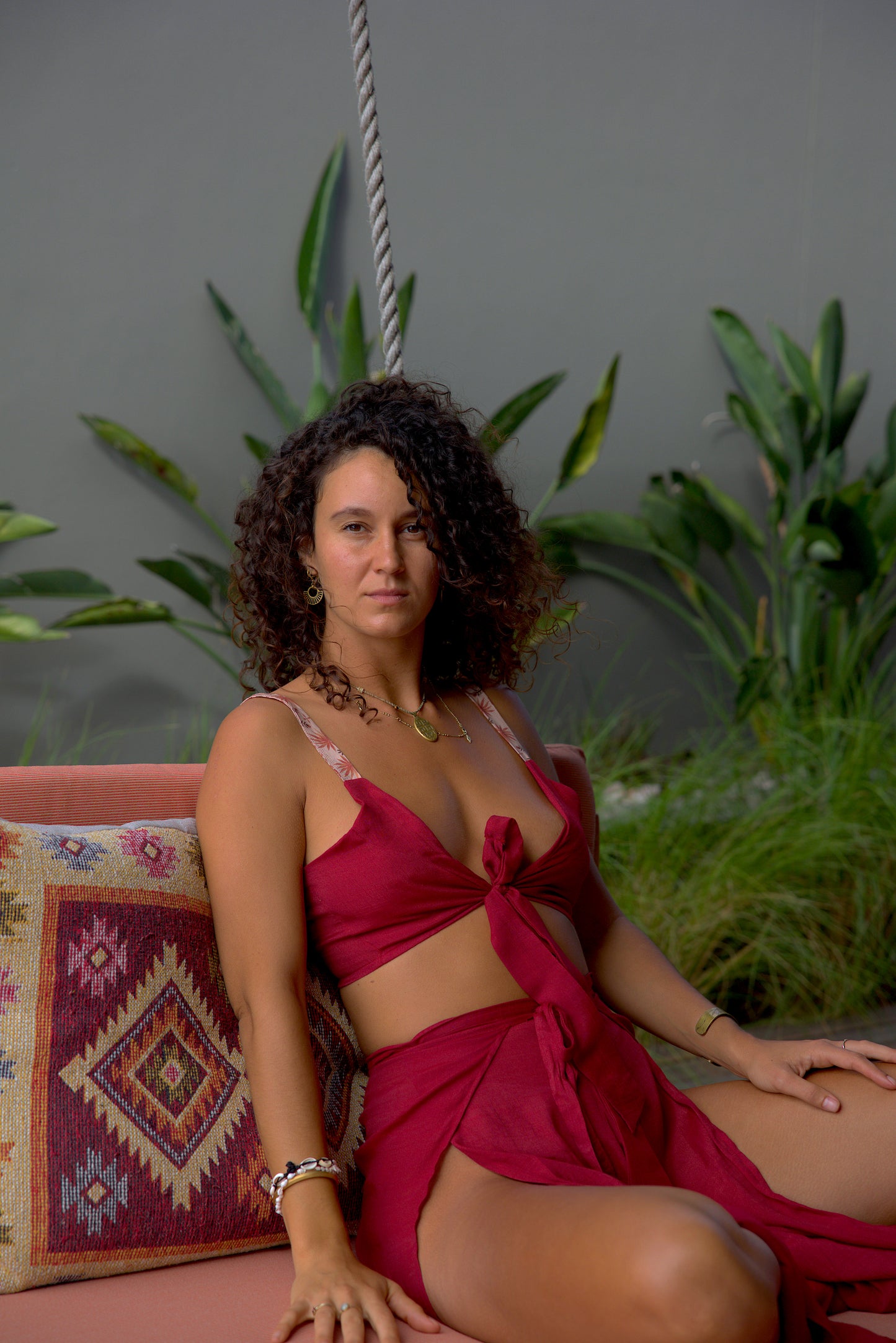 Eco-Chic Tie Top | Ruby | Egyptian Feline