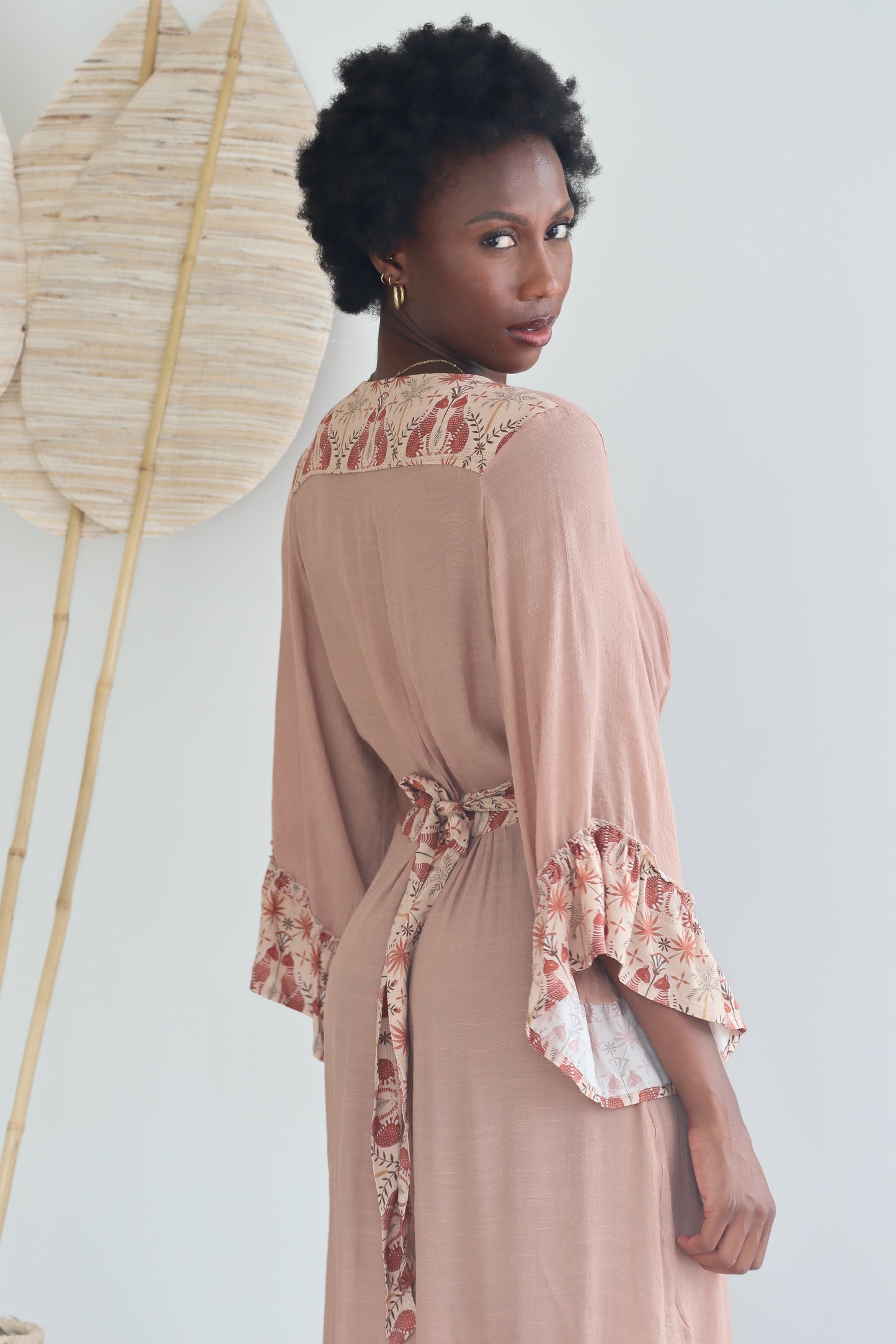 Ethereal Bamboo Kimono Dress | Egyptian Feline | Blush
