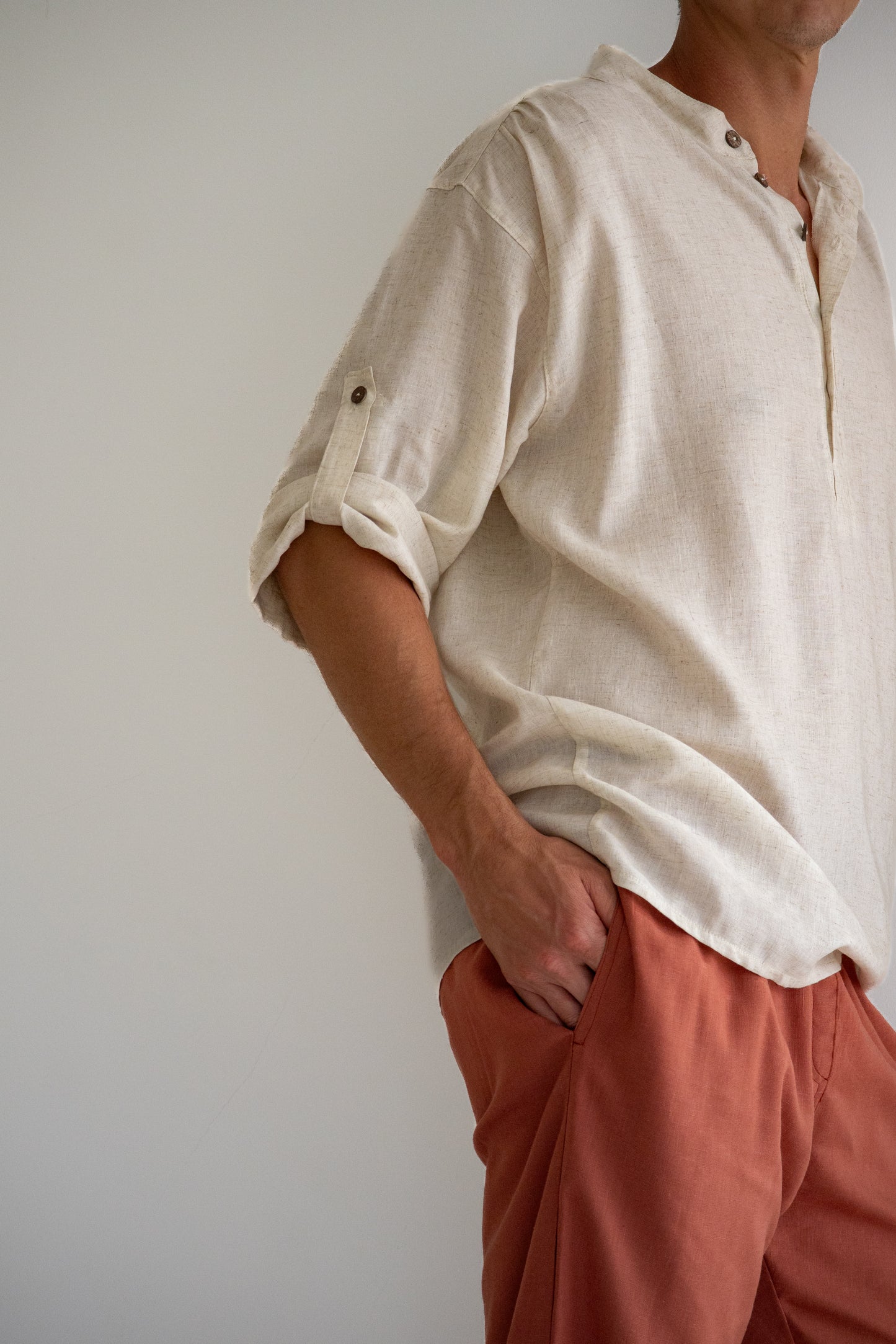Nomad Linen Trousers | Flame