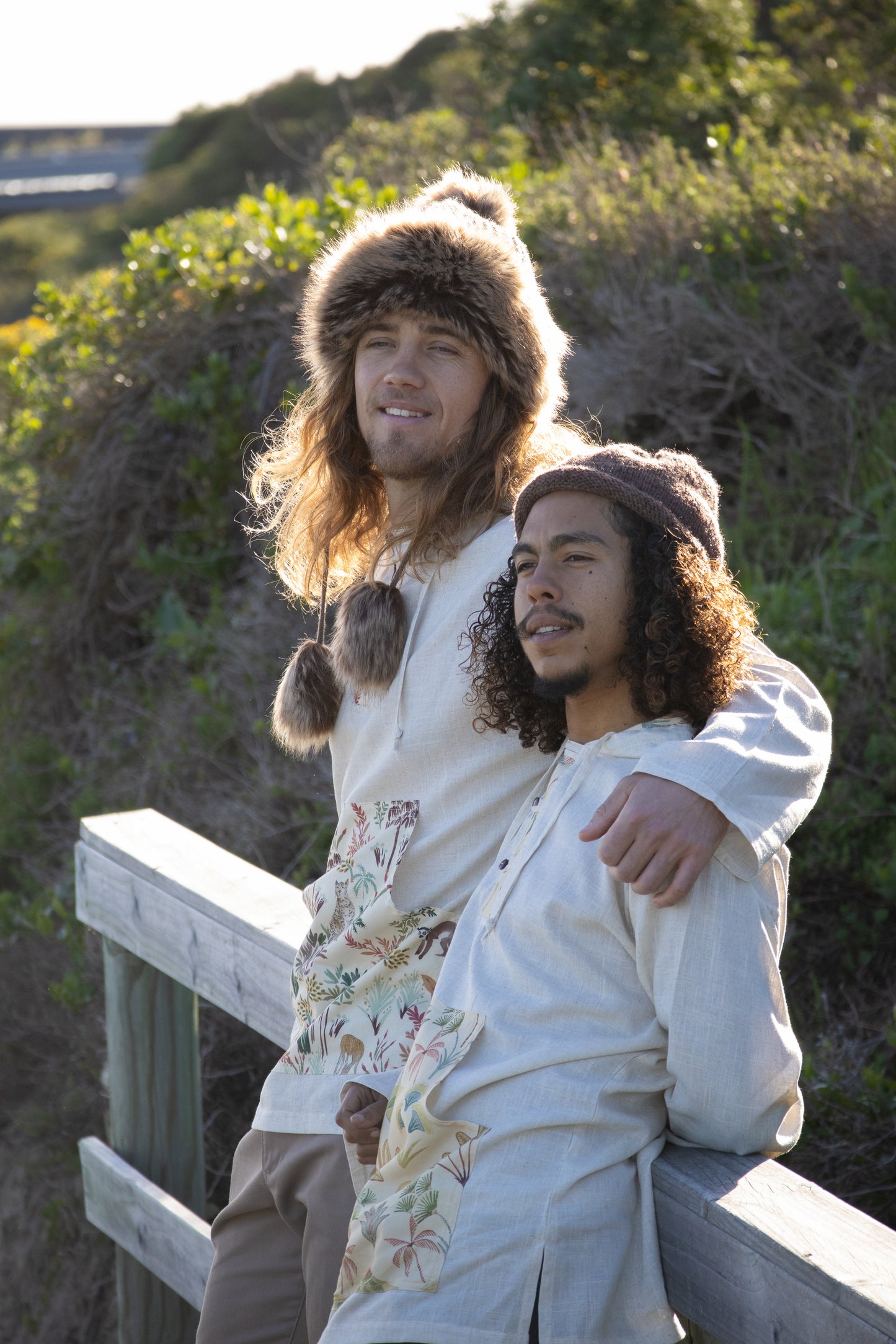 Canopy Linen Hoodie | Tribal Tropics | Oatmeal