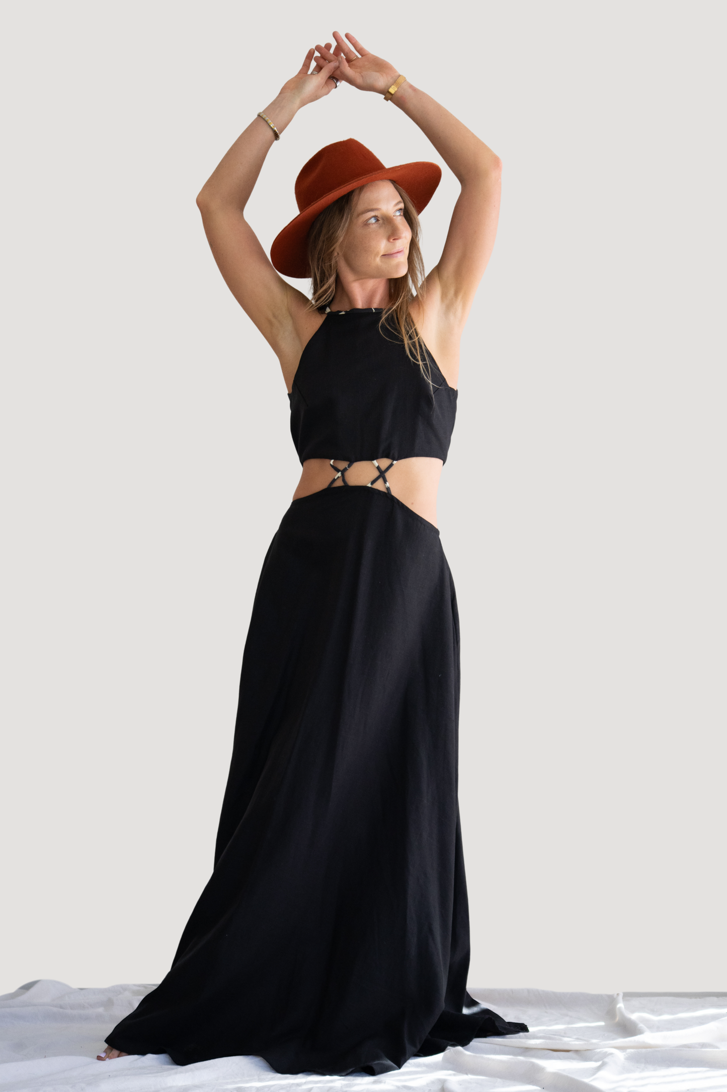 Desert Flame Dress | Charcoal with Zebra