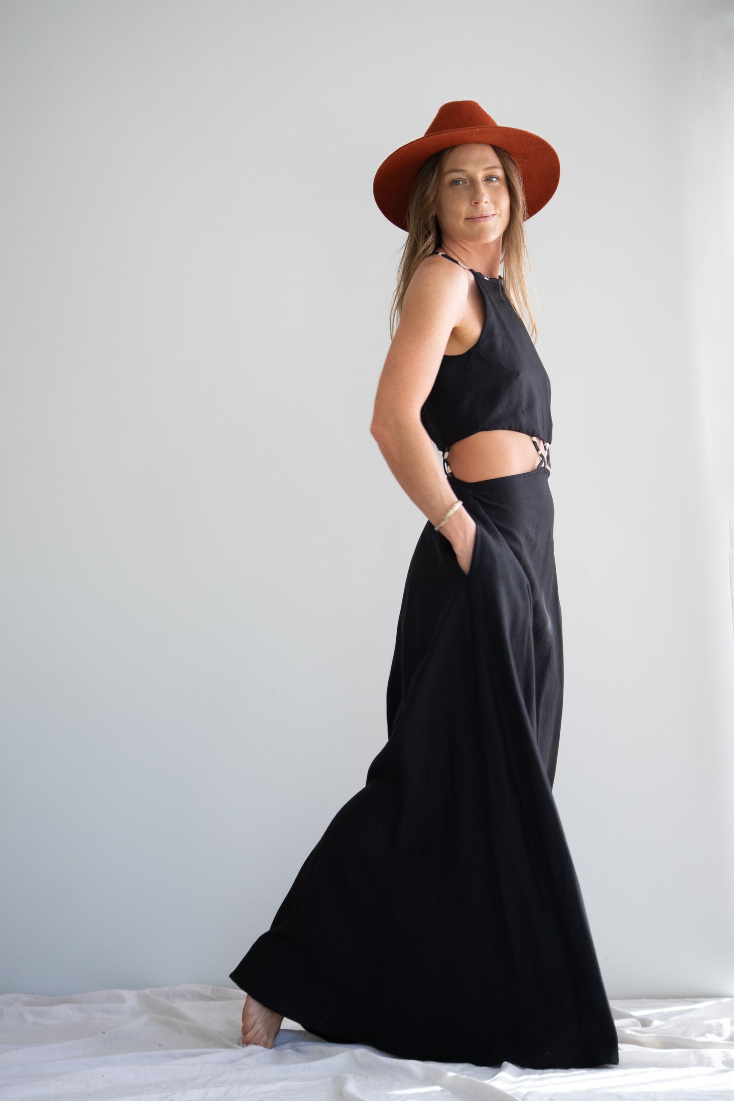 Desert Flame Dress | Charcoal with Zebra