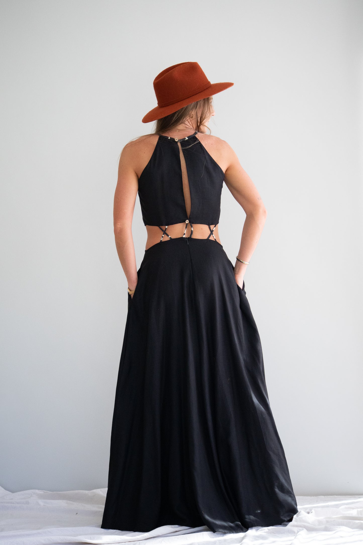 Desert Flame Dress | Charcoal with Zebra