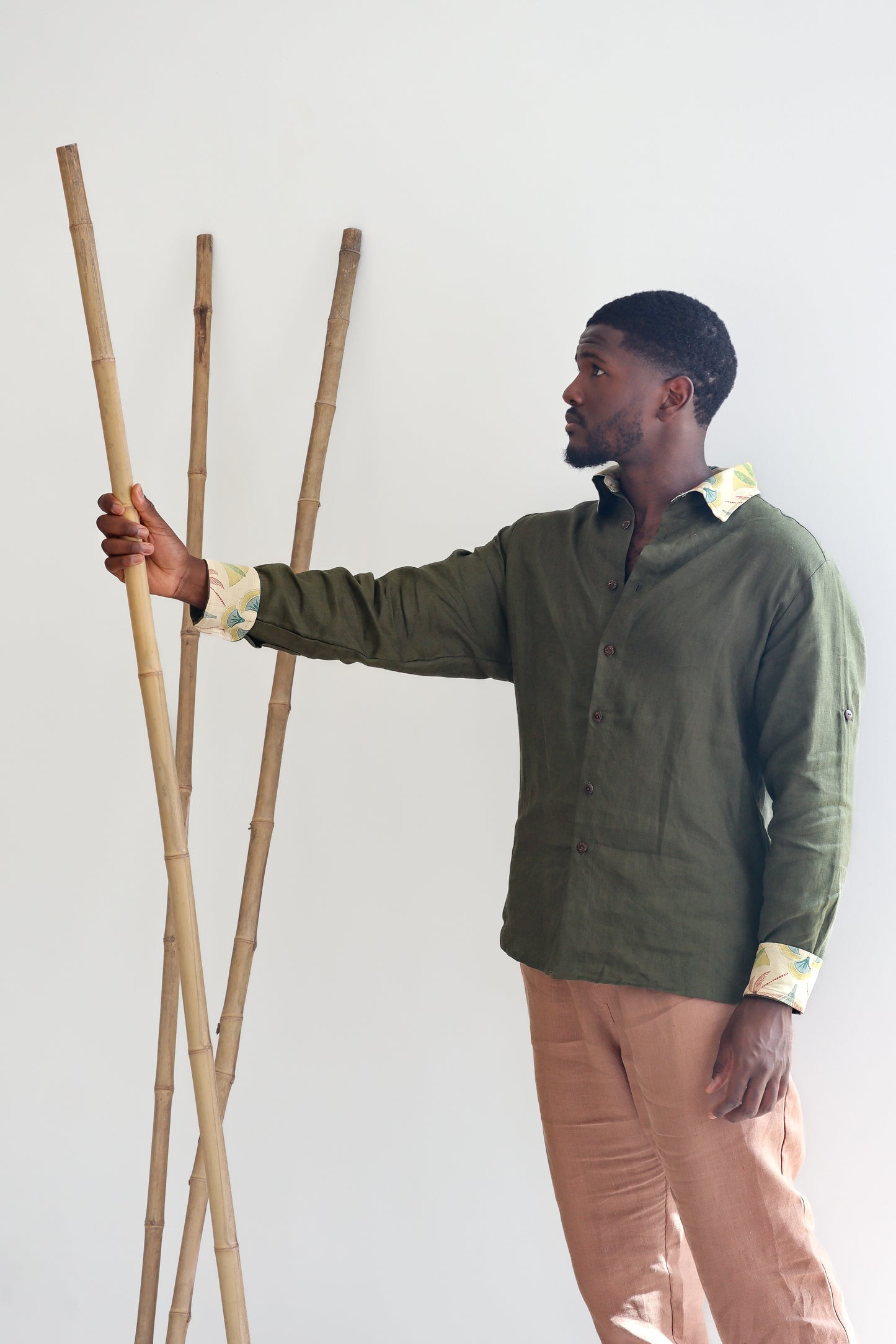 Signature Long Sleeve Shirt | Tribal Tropics | Olive