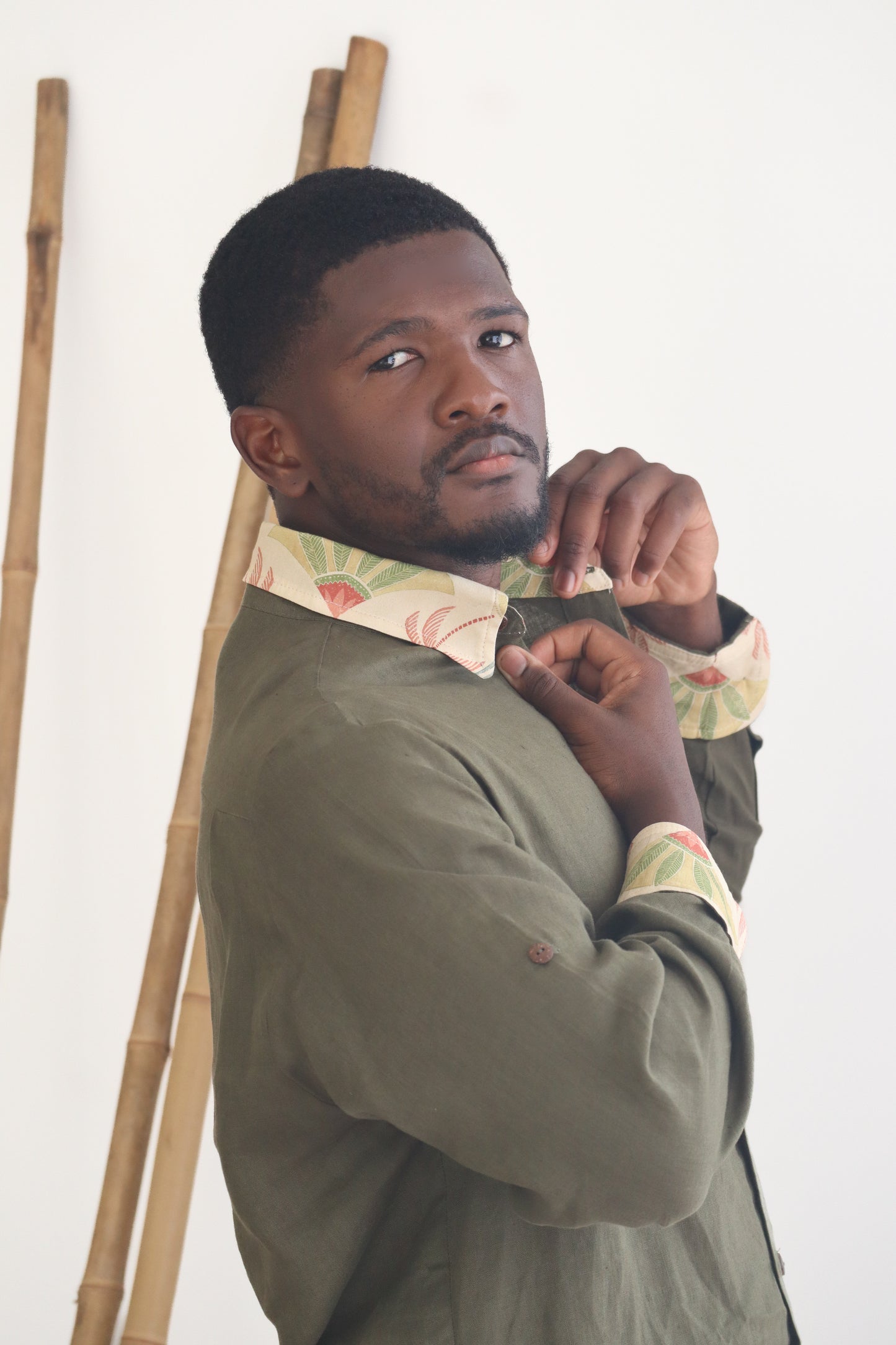 Signature Long Sleeve Shirt | Tribal Tropics | Olive
