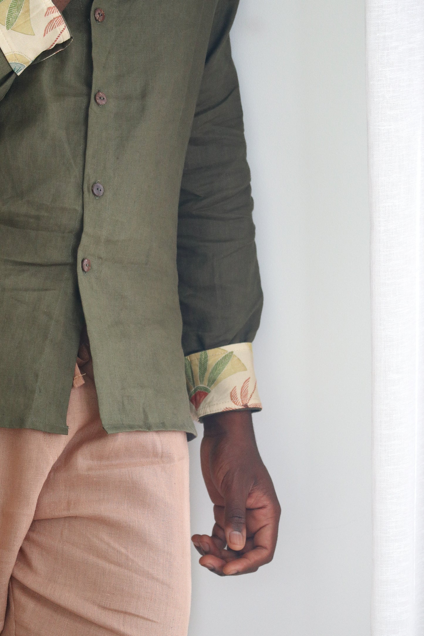 Signature Long Sleeve Shirt | Tribal Tropics | Olive
