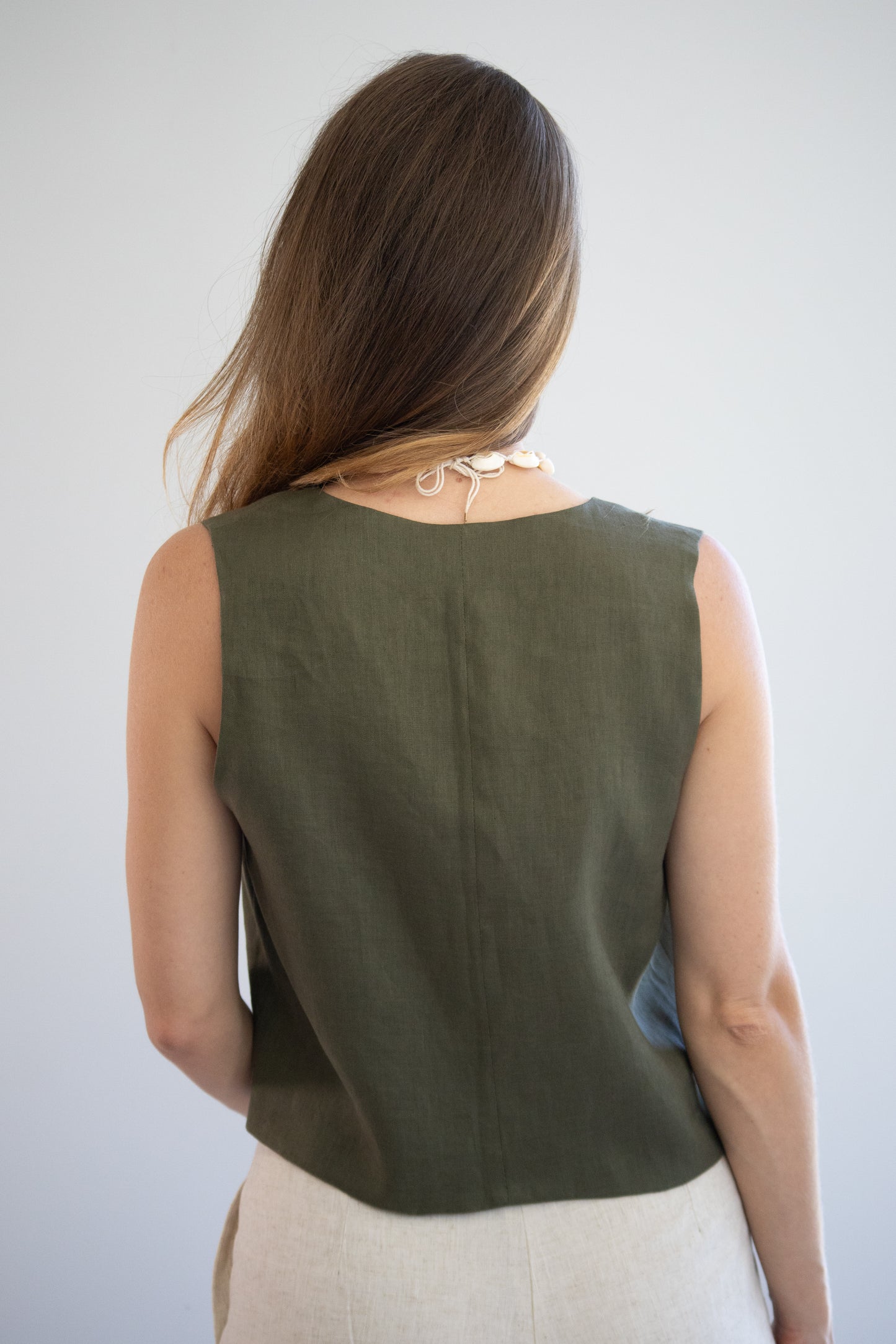 Whispering Tie Waistcoat | Khaki Green